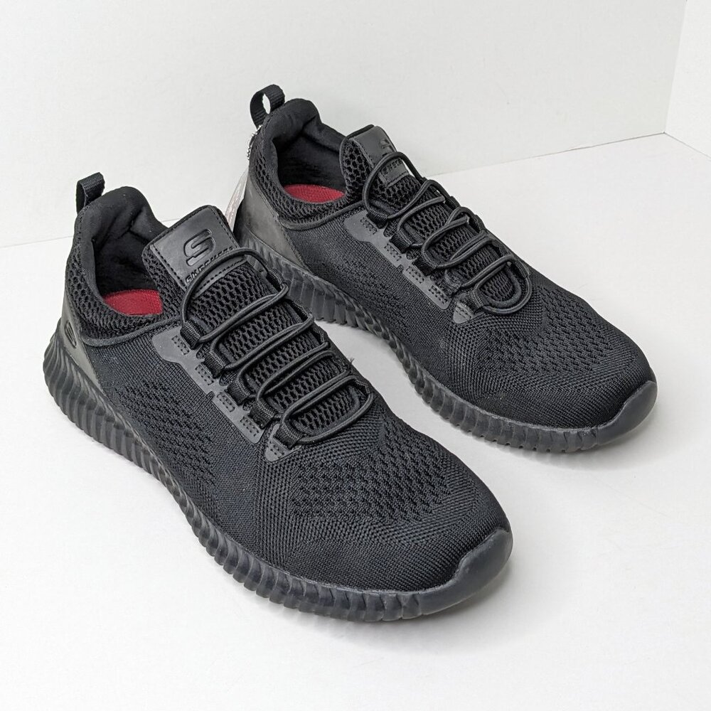 Skechers Cessknock Slip Resistant Work Sneakers, Black, Men's 8